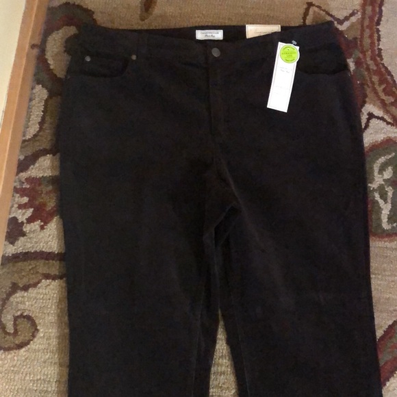 CHARTER CLUB Size 14 Short Corduroy Tummy Slim Panel Chocolate Brown Stretch NEW - Picture 14 of 16